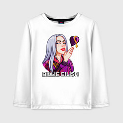 Лонгслив хлопковый детский BILLIE EILISH, цвет: белый