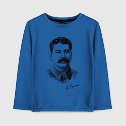 Лонгслив хлопковый детский Товарищ Сталин, цвет: синий