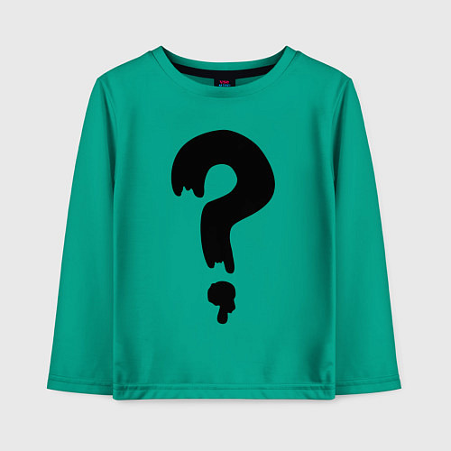 Детский лонгслив Знак Вопроса / Зеленый – фото 1