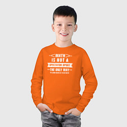 Лонгслив хлопковый детский Math, цвет: оранжевый — фото 2