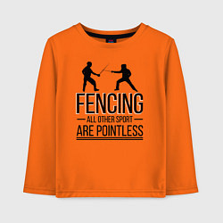 Лонгслив хлопковый детский Fencing, цвет: оранжевый