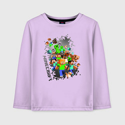 Лонгслив хлопковый детский Minecraft, цвет: лаванда