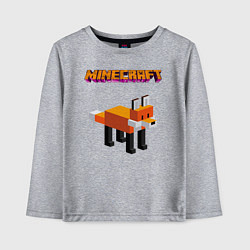 Лонгслив хлопковый детский Minecraft - лиса, цвет: меланж