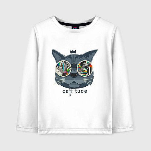 Детский лонгслив Cattitude / Белый – фото 1