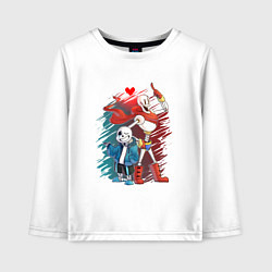 Лонгслив хлопковый детский UNDERTALE, цвет: белый