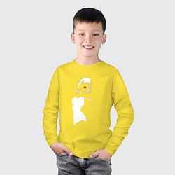 Лонгслив хлопковый детский Обыденность, цвет: желтый — фото 2