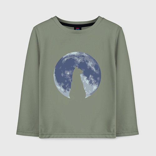 Детский лонгслив Night Cat / Авокадо – фото 1