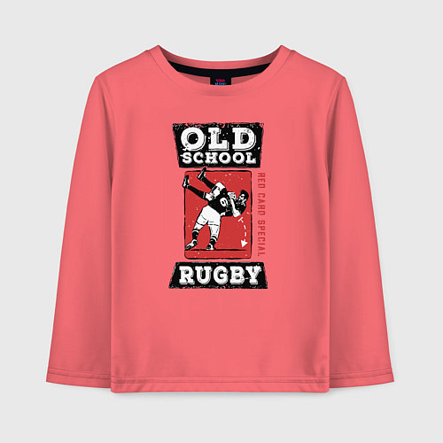 Детский лонгслив Old School Rugby / Коралловый – фото 1