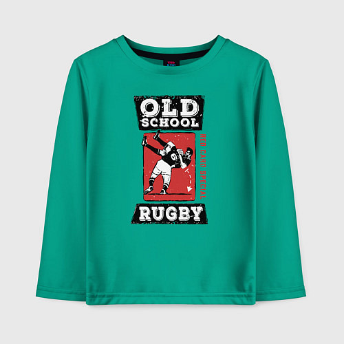 Детский лонгслив Old School Rugby / Зеленый – фото 1