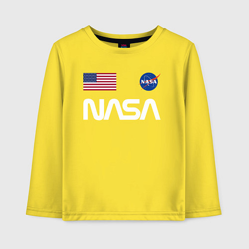 Детский лонгслив NASA / Желтый – фото 1