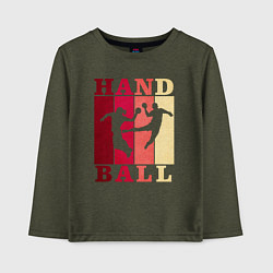 Лонгслив хлопковый детский Handball, цвет: меланж-хаки