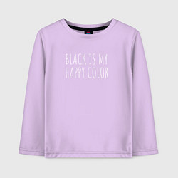 Детский лонгслив BLACK IS MY HAPPY COLOR