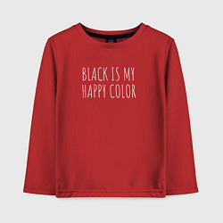 Детский лонгслив BLACK IS MY HAPPY COLOR