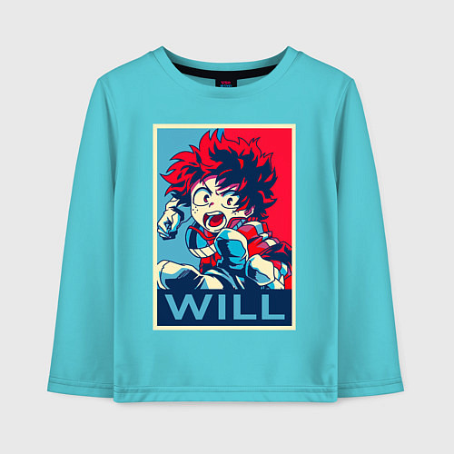 Детский лонгслив MY HERO ACADEMIA Will / Бирюзовый – фото 1
