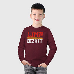 Лонгслив хлопковый детский LIMP BIZKIT, цвет: меланж-бордовый — фото 2