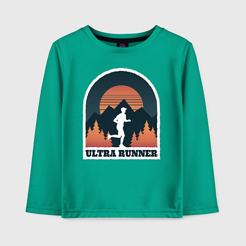 Детский лонгслив Бег / Зеленый – фото 1