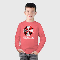 Лонгслив хлопковый детский UMBRELLA CORP, цвет: коралловый — фото 2