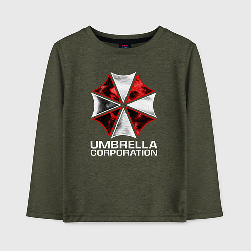 Детский лонгслив UMBRELLA CORP / Меланж-хаки – фото 1