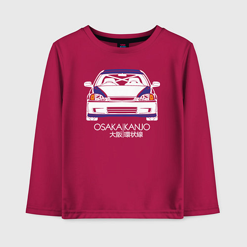 Детский лонгслив Honda Civic EK, Osaka Kanjo / Маджента – фото 1