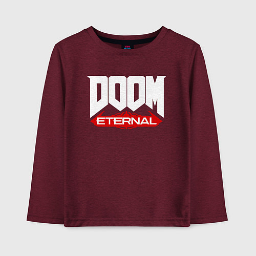Детский лонгслив DOOM / Меланж-бордовый – фото 1
