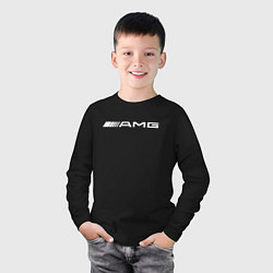 Лонгслив хлопковый детский MERCEDES-BENZ AMG, цвет: черный — фото 2