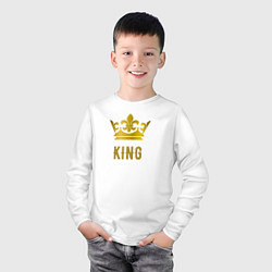 Лонгслив хлопковый детский Корольпарная, цвет: белый — фото 2