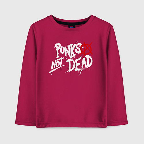 Детский лонгслив Punks not dead / Маджента – фото 1