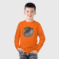 Лонгслив хлопковый детский Рыба Фугу есть морковь, цвет: оранжевый — фото 2