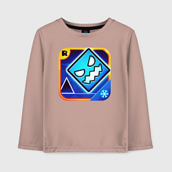 Лонгслив хлопковый детский Geometry Dash, цвет: пыльно-розовый