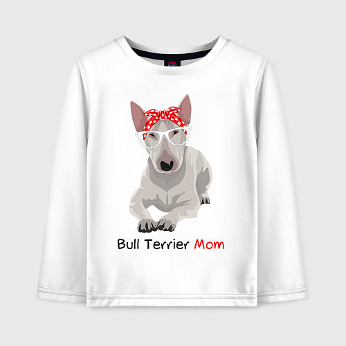 Детский лонгслив Bull terrier Mom / Белый – фото 1