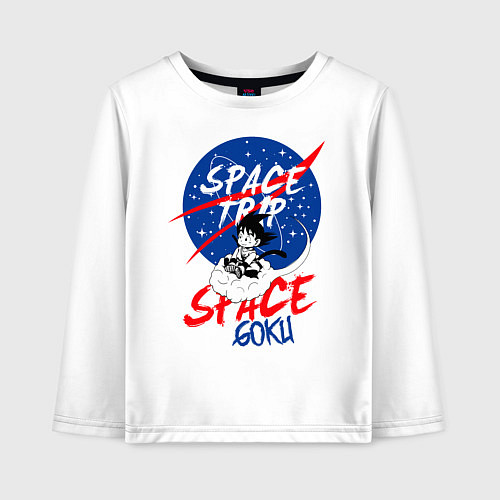 Детский лонгслив Space trip / Белый – фото 1