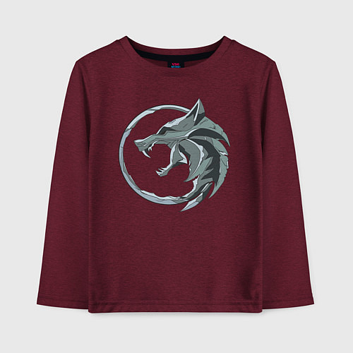 Детский лонгслив ВЕДЬМАК / Меланж-бордовый – фото 1