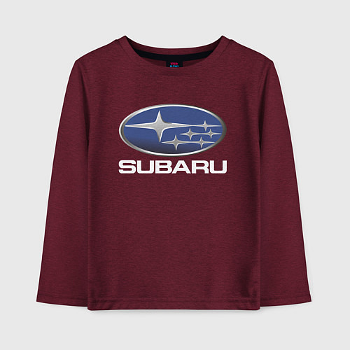 Детский лонгслив SUBARU / Меланж-бордовый – фото 1