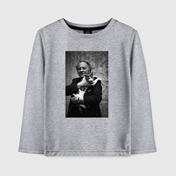 Лонгслив хлопковый детский Бродский и кот, цвет: меланж