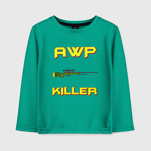 Детский лонгслив AWP killer 2 / Зеленый – фото 1