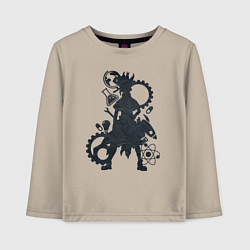 Лонгслив хлопковый детский Доктор Стоун, цвет: миндальный