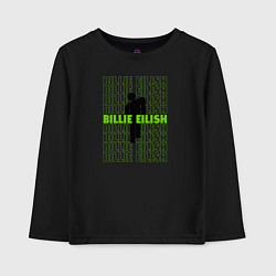 Лонгслив хлопковый детский BILLIE EILISH logo, цвет: черный