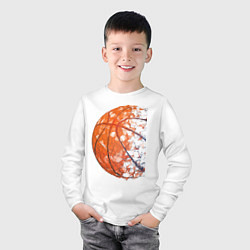 Лонгслив хлопковый детский BasketBall Style, цвет: белый — фото 2