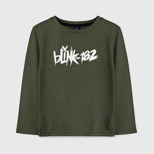 Детский лонгслив Blink 182 / Меланж-хаки – фото 1