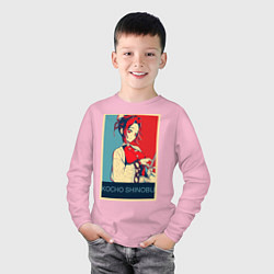 Лонгслив хлопковый детский Кочо Шинобу, цвет: светло-розовый — фото 2