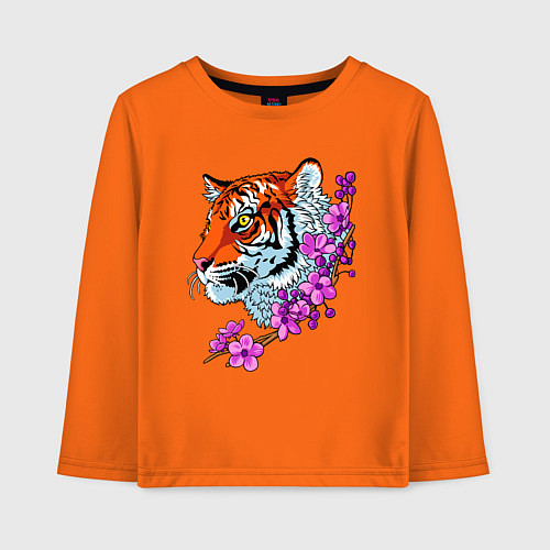 Детский лонгслив Тигр / Оранжевый – фото 1