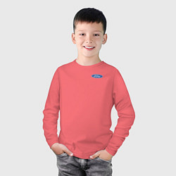 Лонгслив хлопковый детский Ford, цвет: коралловый — фото 2
