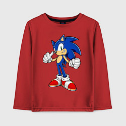 Лонгслив хлопковый детский Sonic, цвет: красный