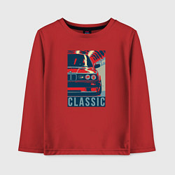 Лонгслив хлопковый детский BMW e30 classic, цвет: красный