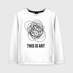 Лонгслив хлопковый детский This is art, цвет: белый