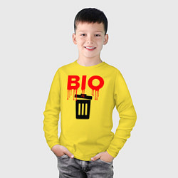 Лонгслив хлопковый детский BIO, цвет: желтый — фото 2