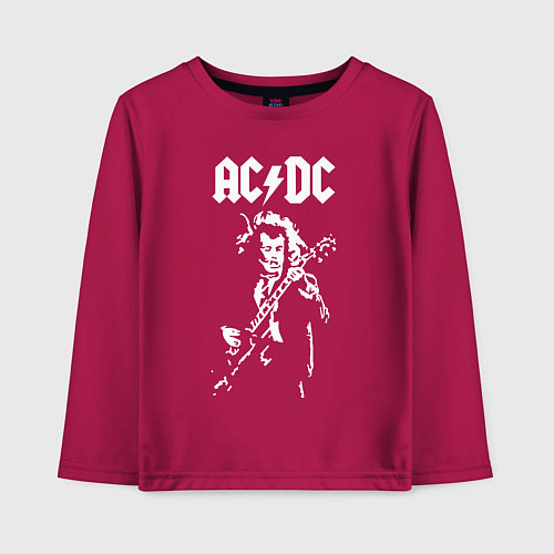 Детский лонгслив ACDC / Маджента – фото 1