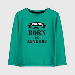 Детский лонгслив Legends are born in january