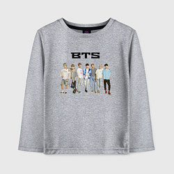 Лонгслив хлопковый детский BTS группа, цвет: меланж