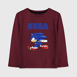 Лонгслив хлопковый детский SEGA, цвет: меланж-бордовый